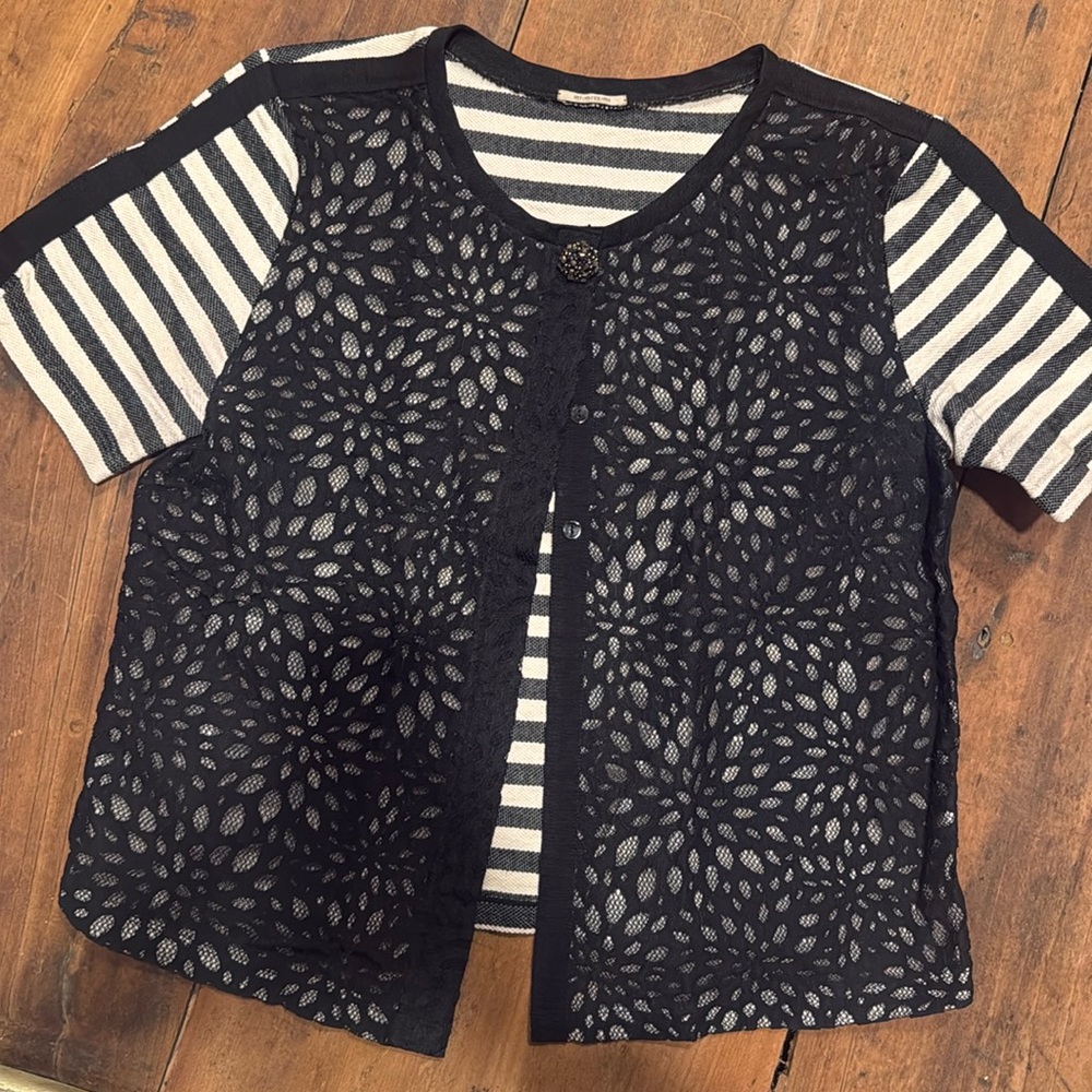 Intimissimi Stripes Lace Button Cardigan